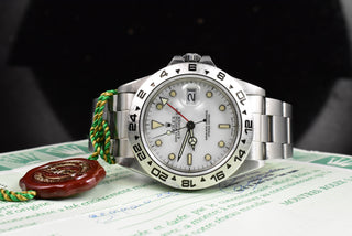 Rolex Explorer II Certified 16550 Creme Rail Dial - Porzellan Dial - B&P