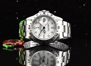 Rolex Explorer II Certified 16550 Creme Rail Dial - Porzellan Dial - B&P