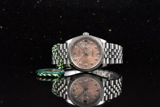 Rolex Datejust 126234 Stahl / Weißgold Pink Diamond Dial - top Jubilée Strap